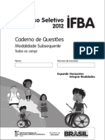 IFBA Prosel 2012 - Subsequente - Prova