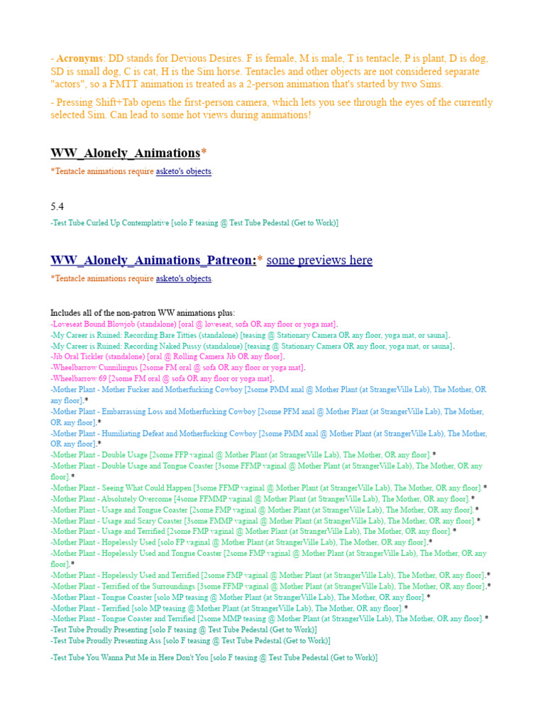 Devious Desires Animation Guide | PDF | Hay | Intimate Relationships