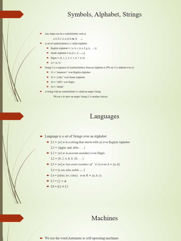 Symbols, Alphabet, Strings | PDF