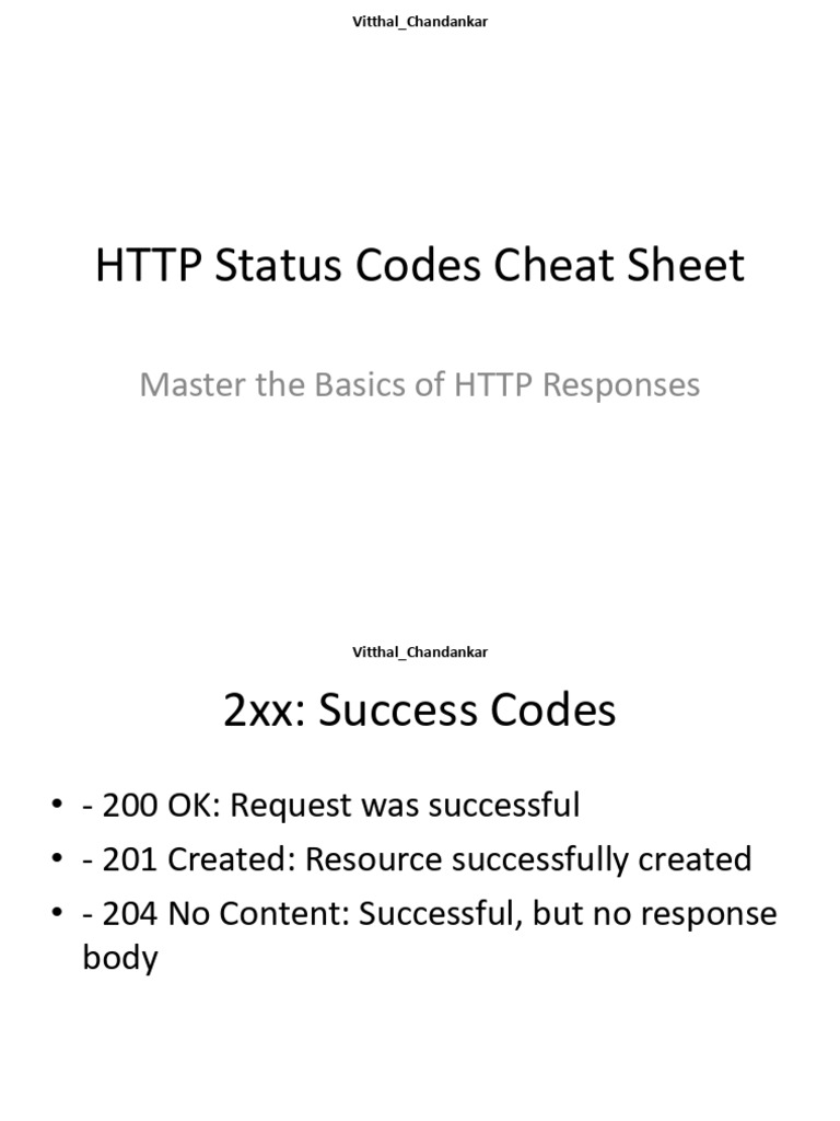 HTTP Status Codes Cheat Sheet | PDF