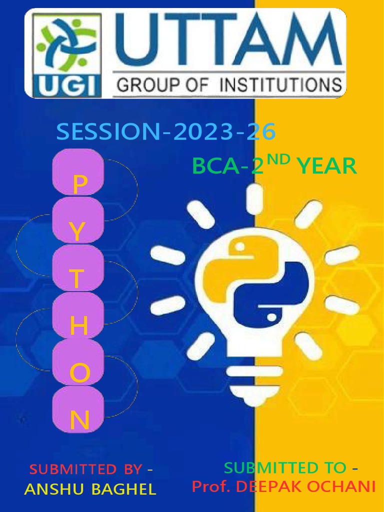 P y T H o N: Session-2023-26 | PDF