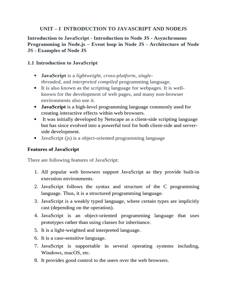 JavaScript and Node.js Fundamentals | PDF | World Wide Web | Internet & Web