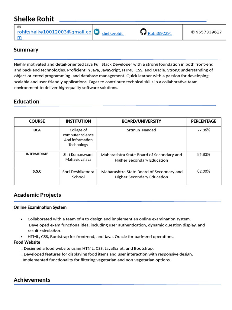 Java Full Stack Developer Resume | PDF | Java (Programming Language ...