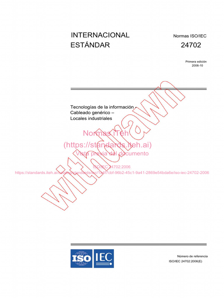 Estándar ISO/IEC 24702:2006 sobre Cableado | PDF | Organización ...