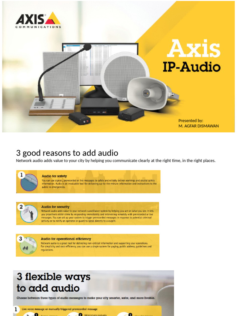 AXIS IP AUDIO SYSTEM | PDF | Computer Network | Microphone