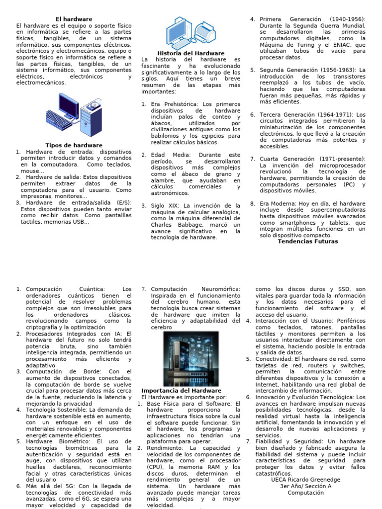 El Hardware | PDF | Hardware de la computadora | Informática