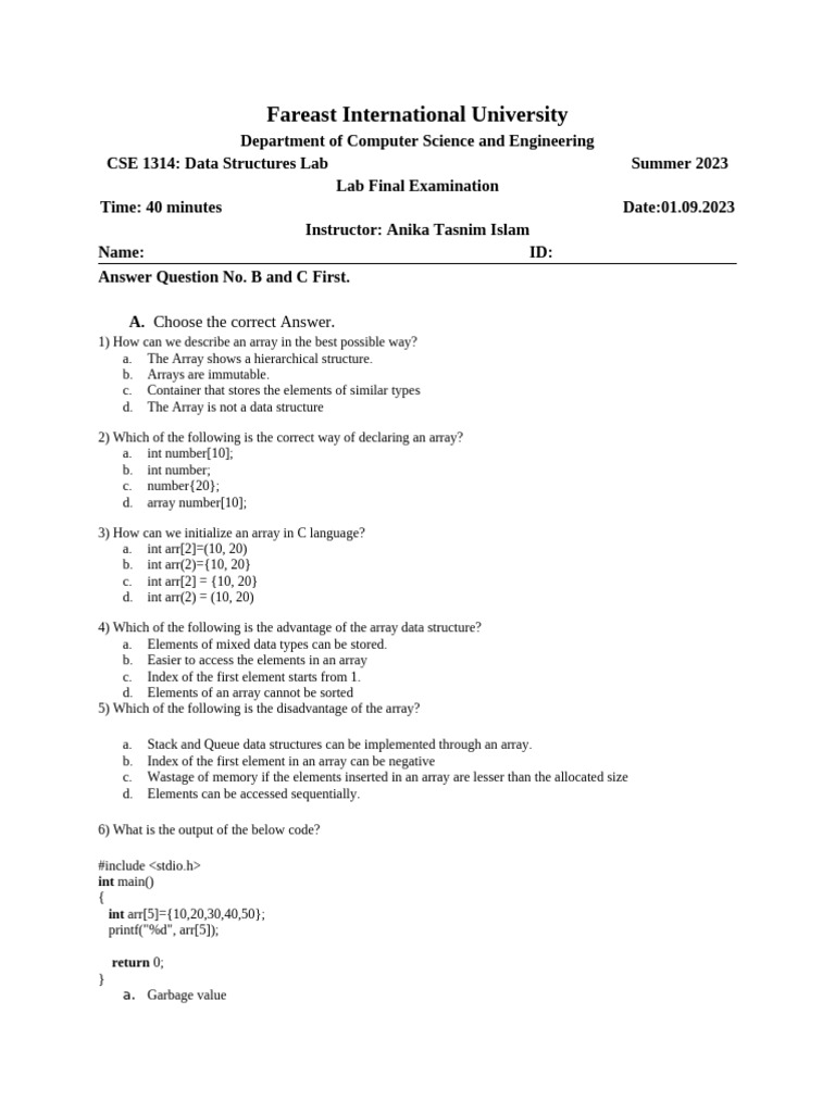 DS Lab Test | PDF | Queue (Abstract Data Type) | Computing