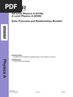 Data Booklet - WJEC Physics A-Level | PDF | Metrology | Quantity
