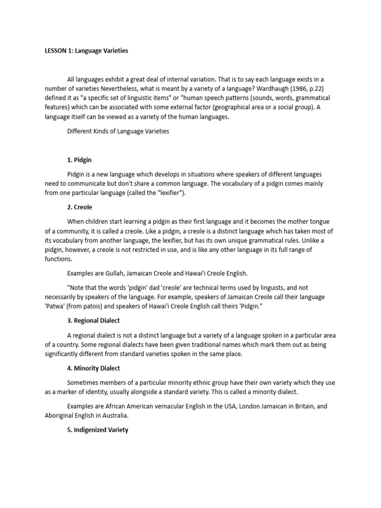 Understanding Language Varieties and Registers | PDF | English Language ...