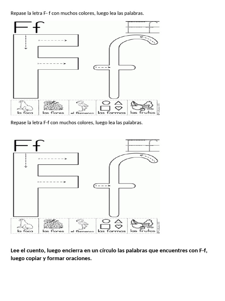 Actividades educativas con la letra F-f | PDF
