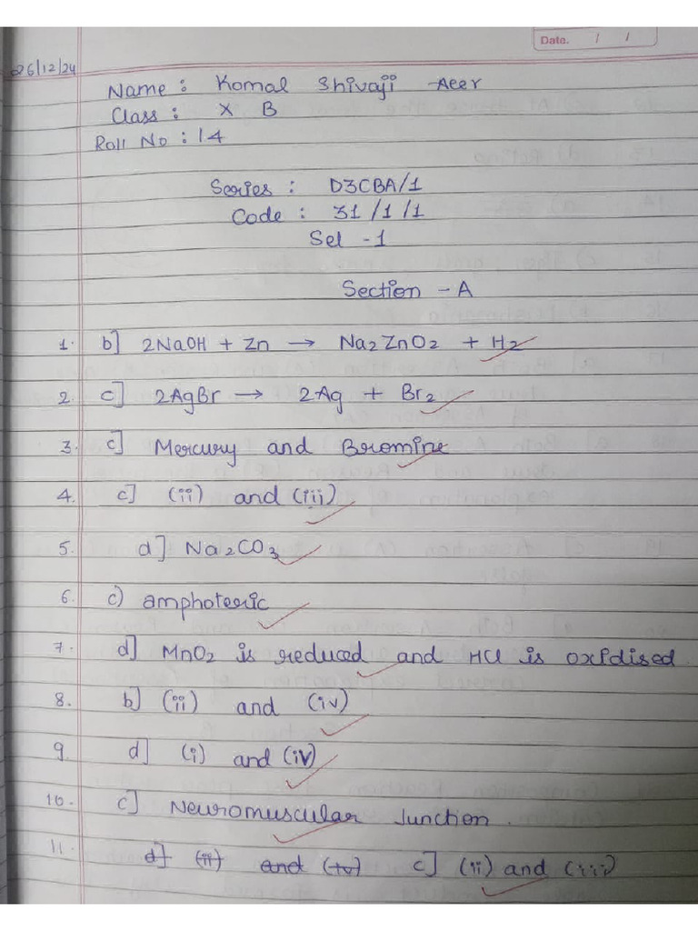 Komal Aeer Roll No. 14 Class XB | PDF