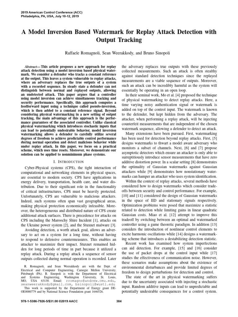 Model Inversion Watermark for Attack Detection | PDF | Inverse Problem ...