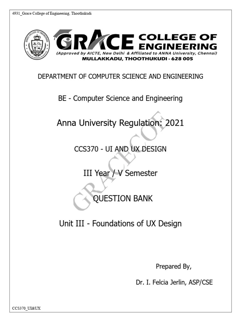 Foundations of UX Design Question Bank | PDF | Cognitive Science | Design