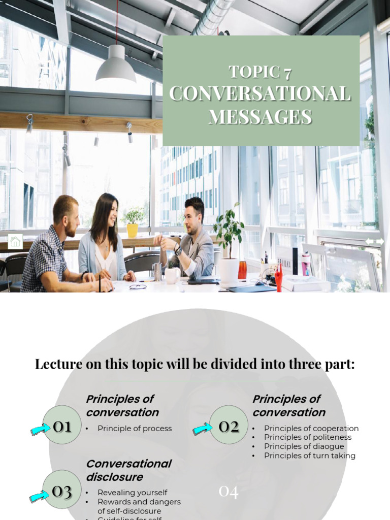 TOPIC 7_PART 1 CONVERSATIONAL MESSAGES notes | PDF | Communication ...