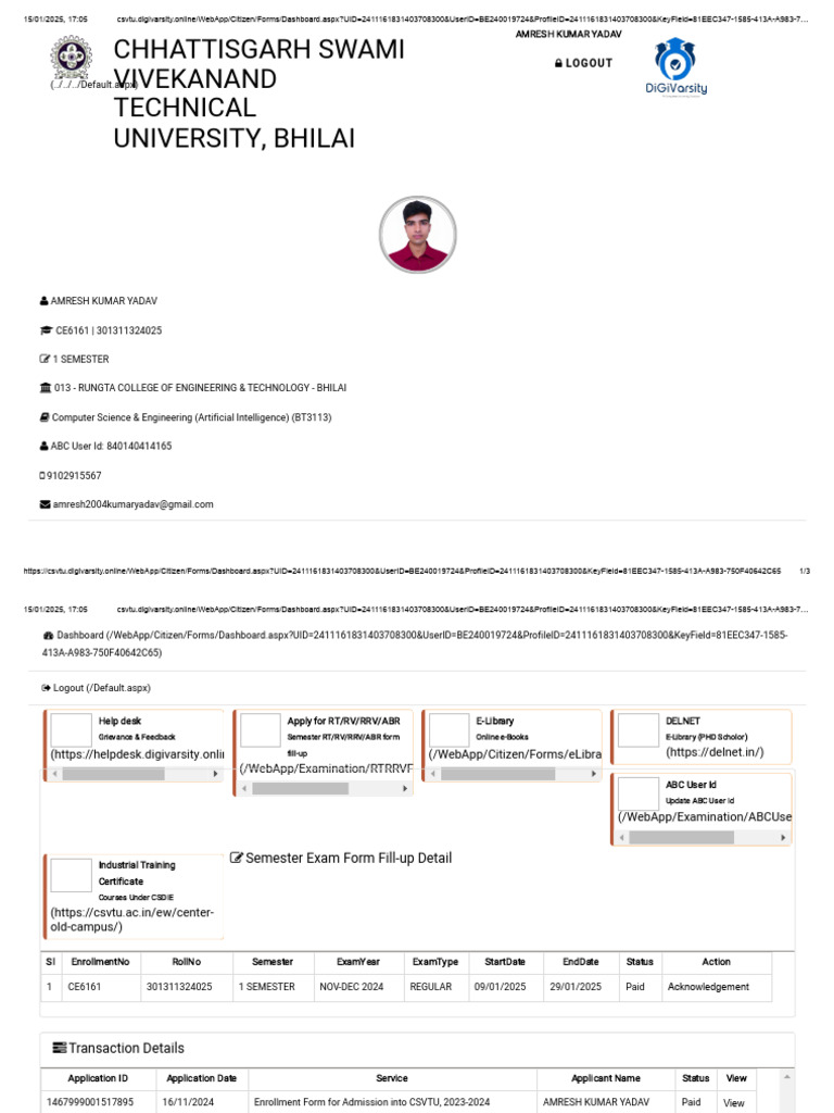 Csvtu - Digivarsity.online WebApp Citizen Forms Dashboard - Aspx UID ...