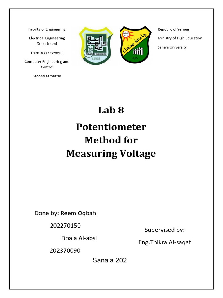 Measuring Voltage with Potentiometer Method | PDF | Resistor | Voltage