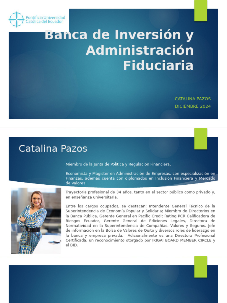 Banca de Inversión y Fiduciaria en Ecuador | PDF | Opción (Finanzas ...