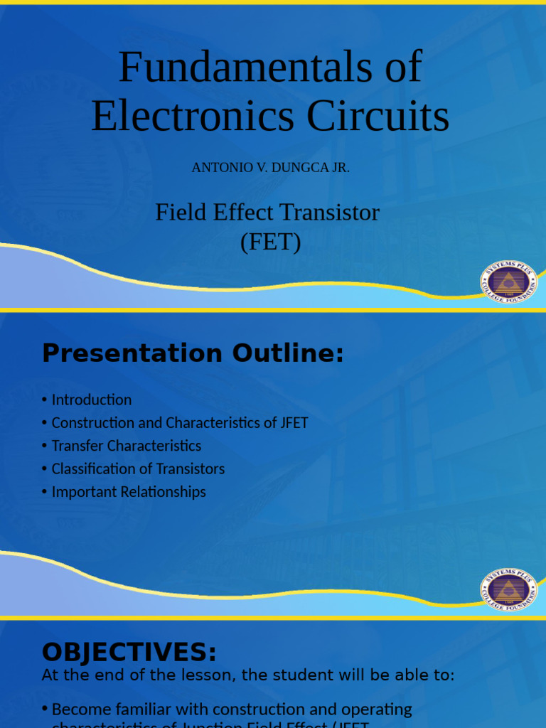 FUNEC2 Lesson 9 - JFET | PDF | Field Effect Transistor | Bipolar ...