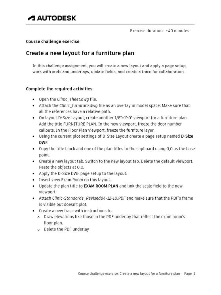ACADCP24 - CC - Create A New Layout For A Furniture Plan | PDF ...
