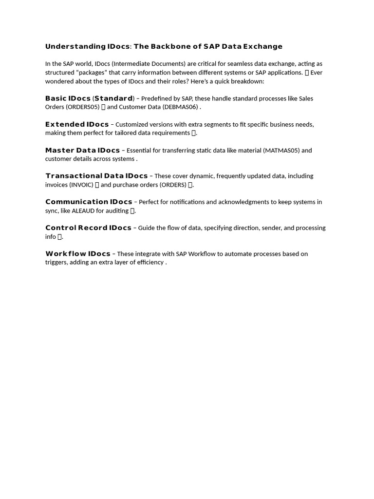 Understanding SAP IDocs for Data Exchange | PDF | Electronic Data ...