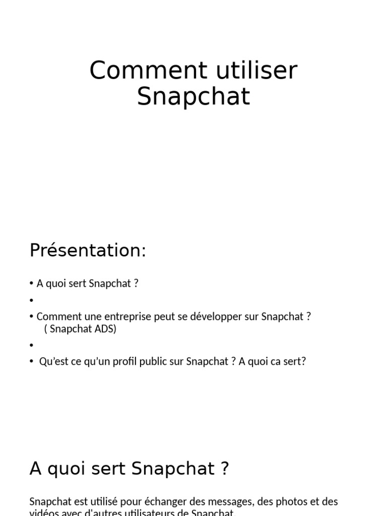 Guide d'utilisation de Snapchat pour entreprises | PDF | Snapchat ...