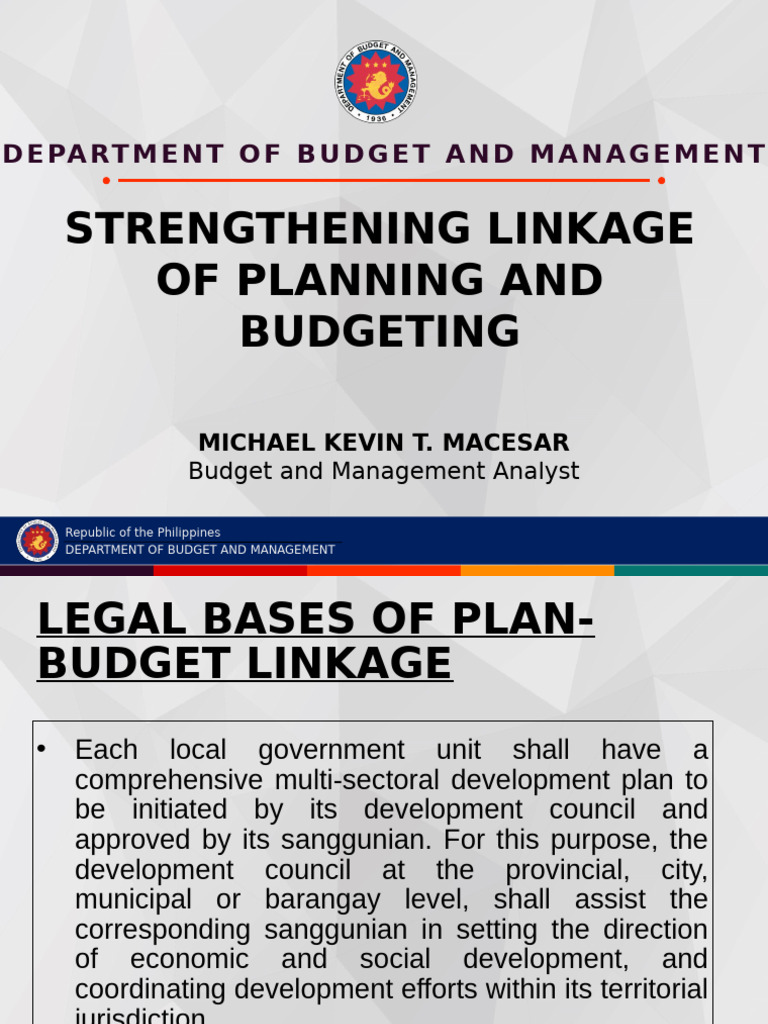 Plan-Budget Linkage in Local Governance | PDF | Budget | Government