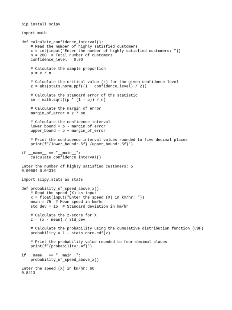 Calculate Confidence Intervals & Probabilities | PDF