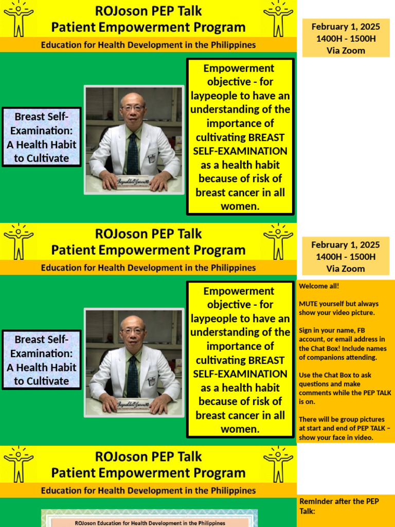 ROJoson PEP Talk: Breast Self-Exam: A Health Habit To Cultivate | PDF ...