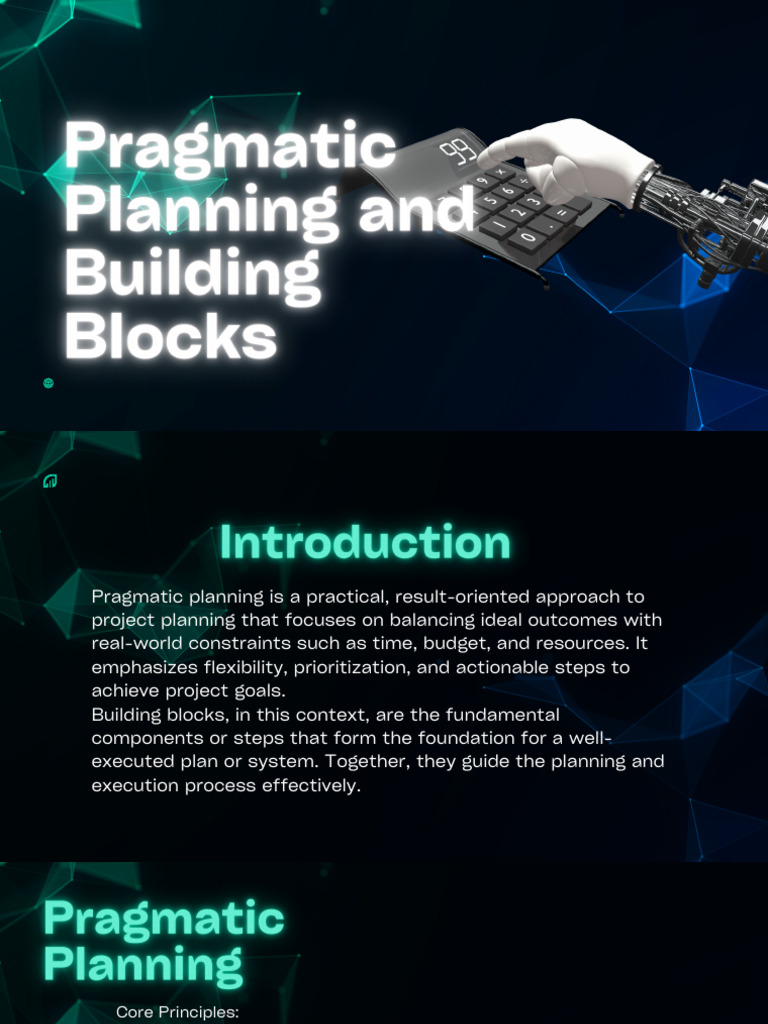Pragmatic Planning and Building Blocks | PDF | Goal | Risk