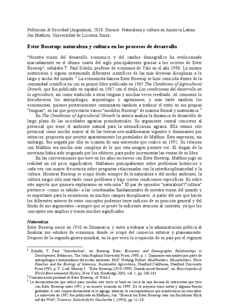 What was ester boserup theory picture