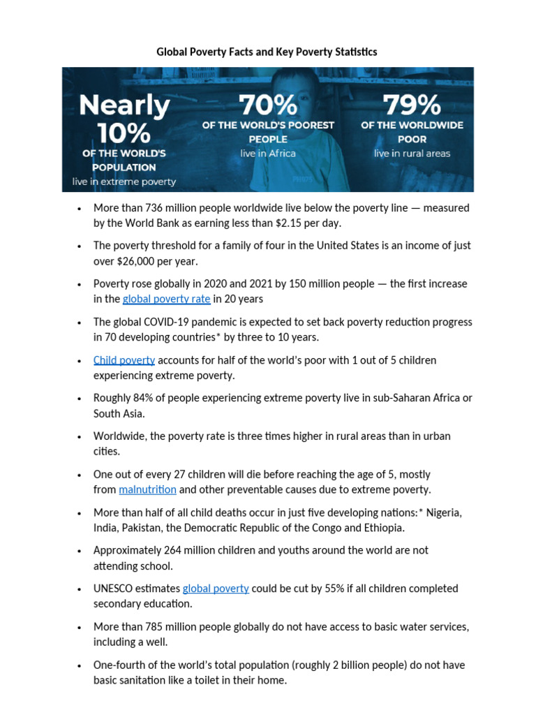 Poverty facts | PDF | Poverty | Poverty & Homelessness