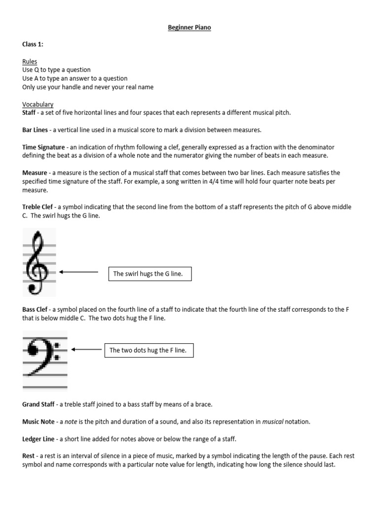 Hoeden Piano Unit 1 Lesson Plan | PDF | Clef | Musical Notation