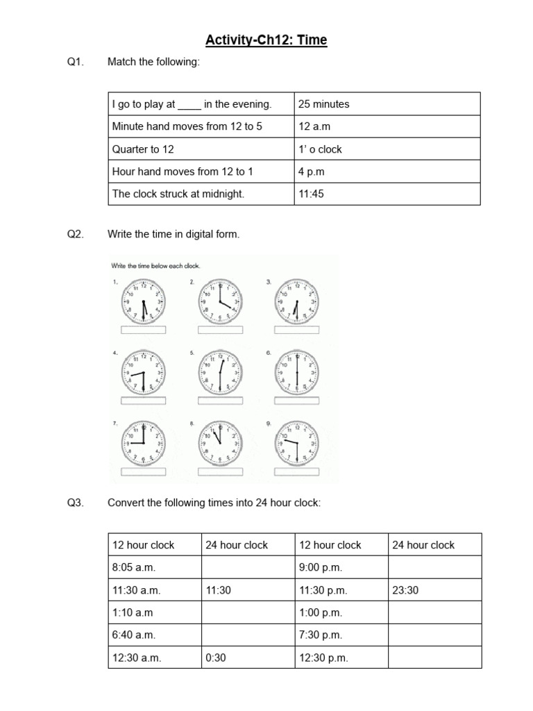 Activity-Ch12 - Time | PDF