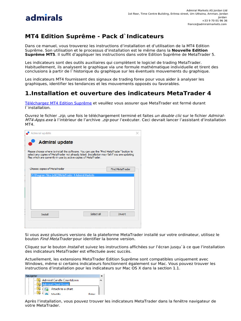 Indicateurs MT4 : Guide d'installation et d'utilisation | PDF | Forex ...