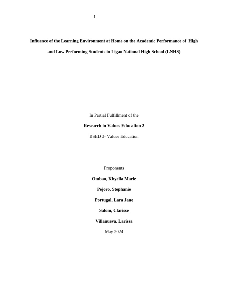 Home Learning Environment's Impact on Students | PDF | Focus Group ...