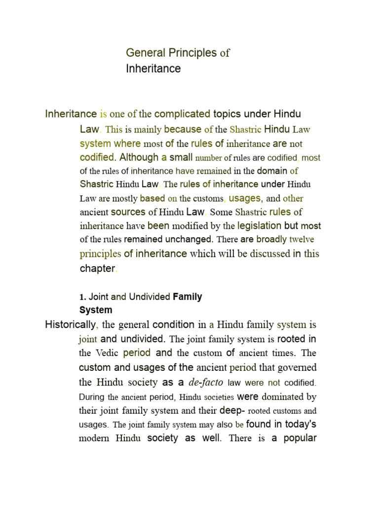 Hindu Female Inheritance Principles | PDF | Inheritance | Concurrent Estate