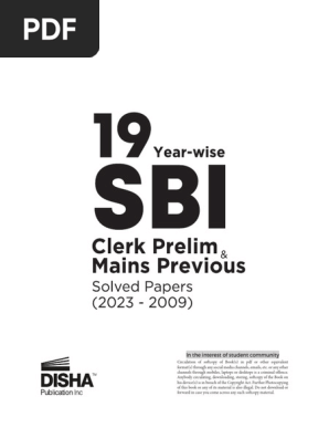 19 Year Wise SBI Clerk Prelim Mains Previous Year Solved