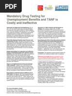 Fact Sheet - Drug Testing For Public Benefits and TANF