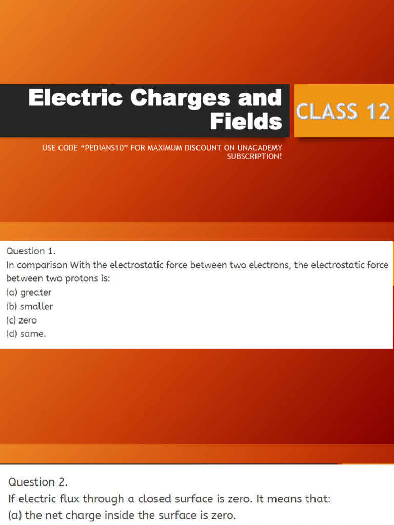 Electric Charges and Fields | PDF