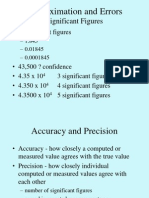 Approximation and Error Concepts in Numerical Methods