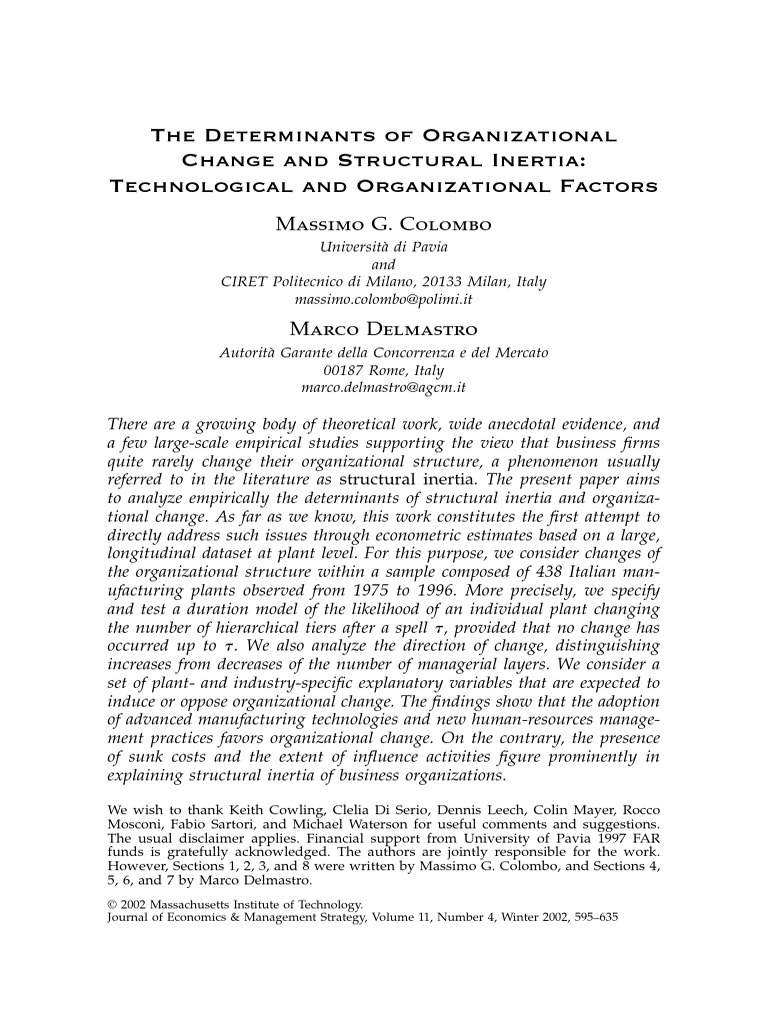 Factors Influencing Organizational Change | PDF | Organizational ...