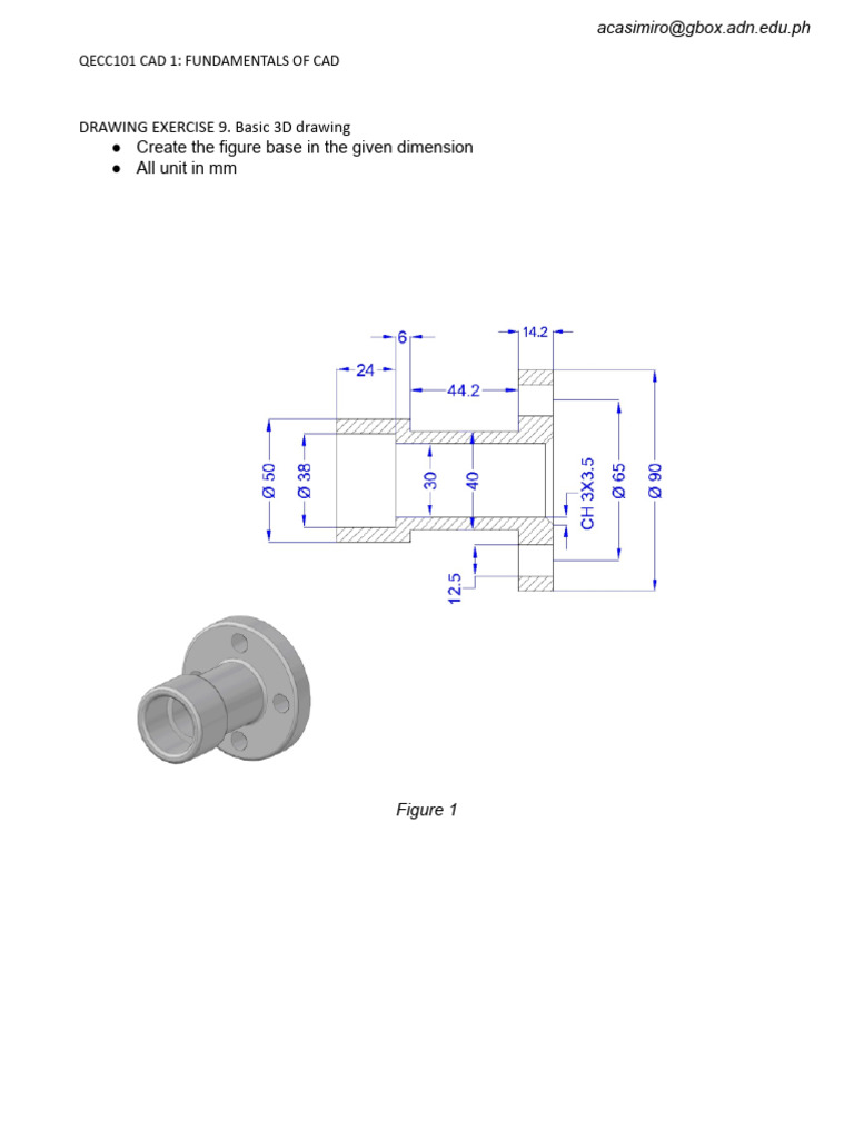 Basic 3D CAD Drawing Exercise 9 | PDF