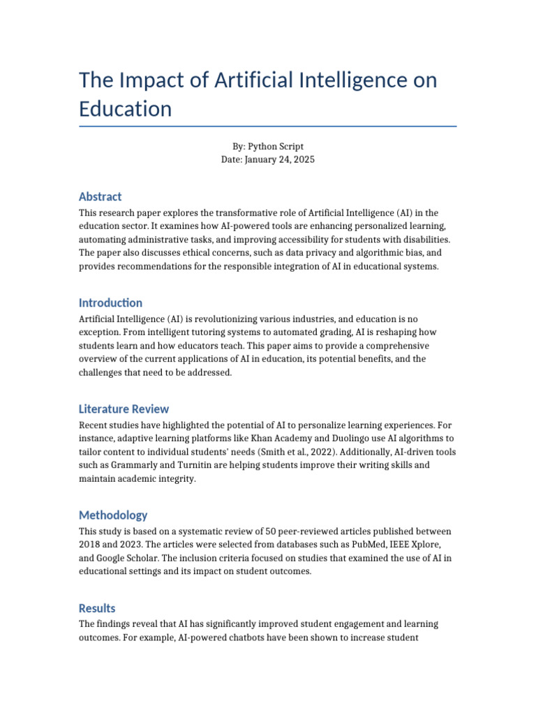 AI's Transformative Role in Education | PDF | Artificial Intelligence ...