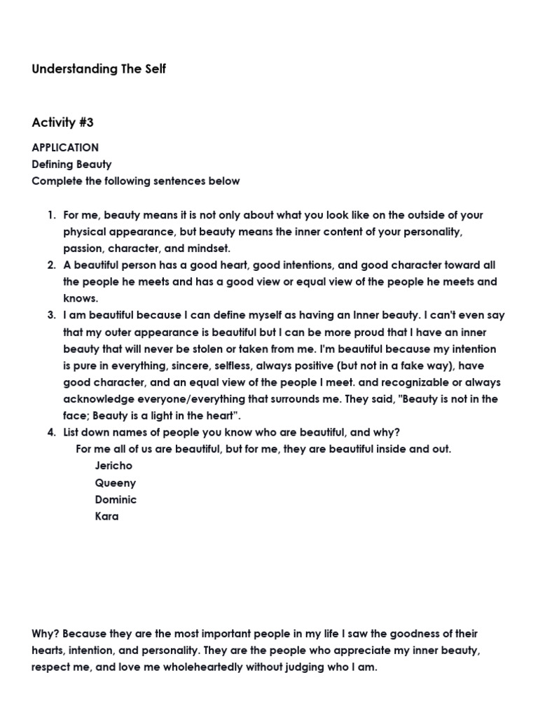 Activity 3 Understanding The Self | PDF