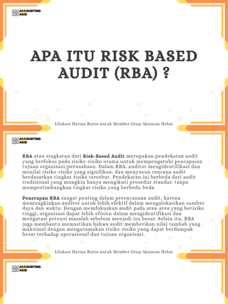 Memahami Risk-Based Audit (RBA) | PDF
