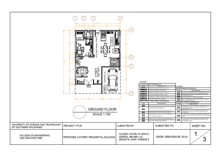 Ground Floor Plan for Residential Building | PDF | Building Materials ...