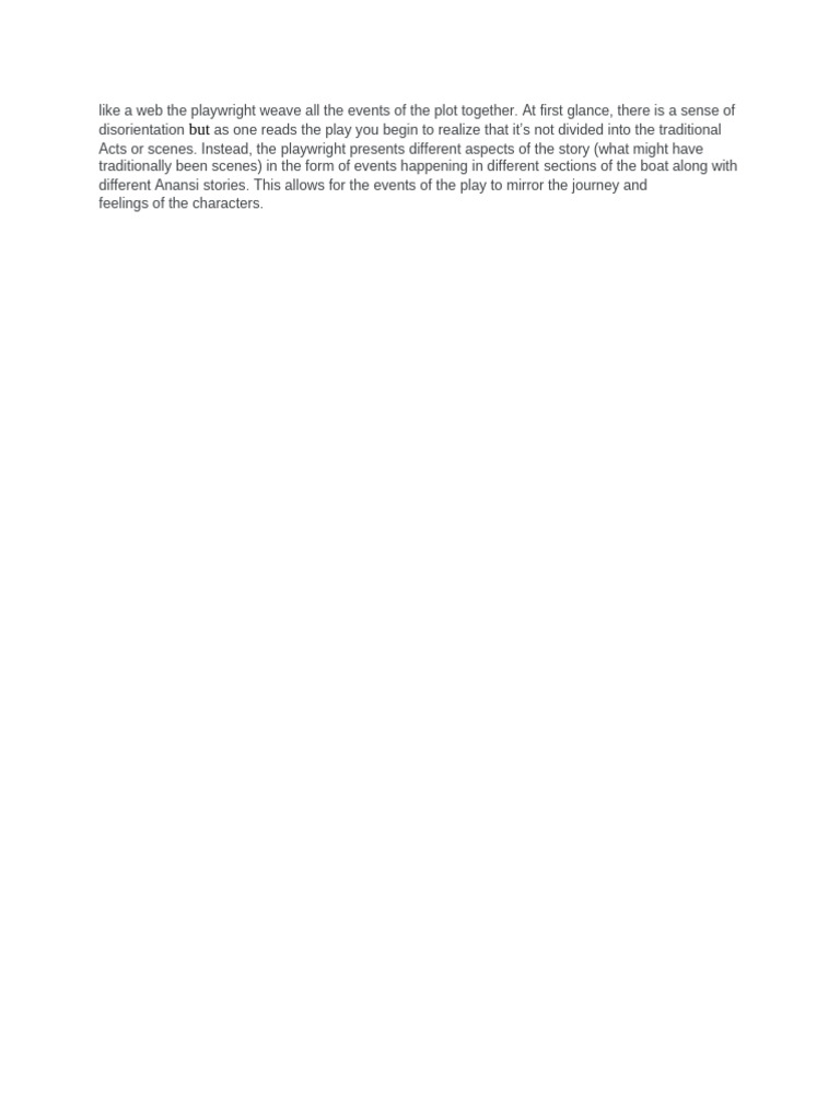 Like A Web The Playwright Weave All The Events of The Plot Together | PDF