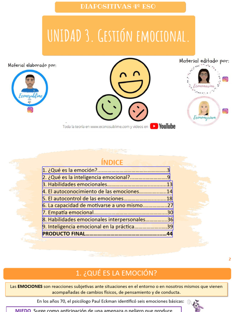Emociones e Inteligencia Emocional | PDF | Las emociones | Inteligencia ...