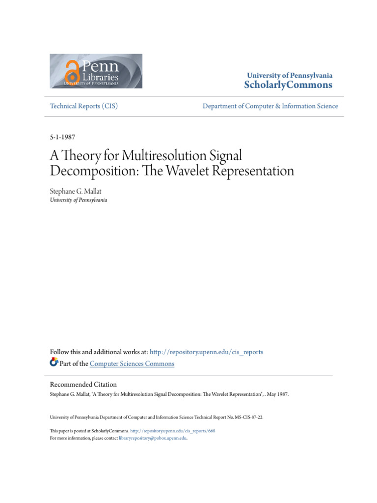 Wavelet Theory for Signal Decomposition | PDF | Wavelet | Low Pass Filter