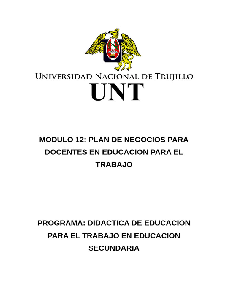 Plan de Negocios para Docentes en EPT | PDF | Iniciativa empresarial ...